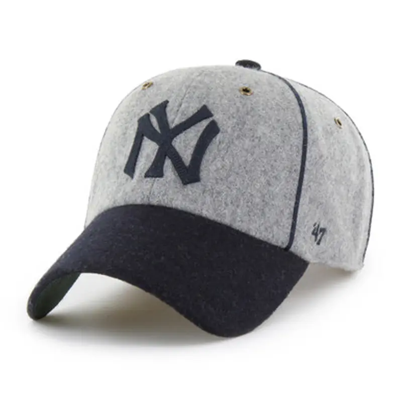 Mens 47 Brand New York Yankees Grey Brocke Clean Up Adjustable Cap 