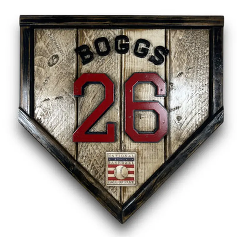 Wade Boggs Hall of Fame Vintage Distressed Wood 11 Inch Mini Legacy Home  Plate 