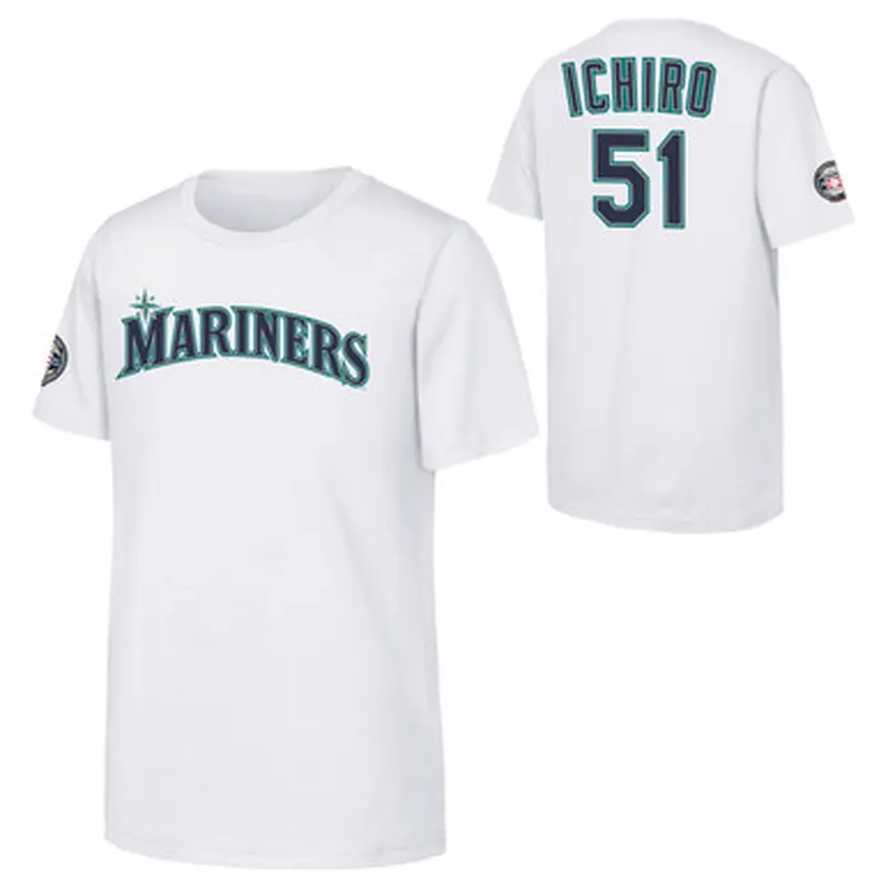 Youth Ichiro Suzuki Seattle Mariners Cooperstown Collection Jersey Tee Size S
