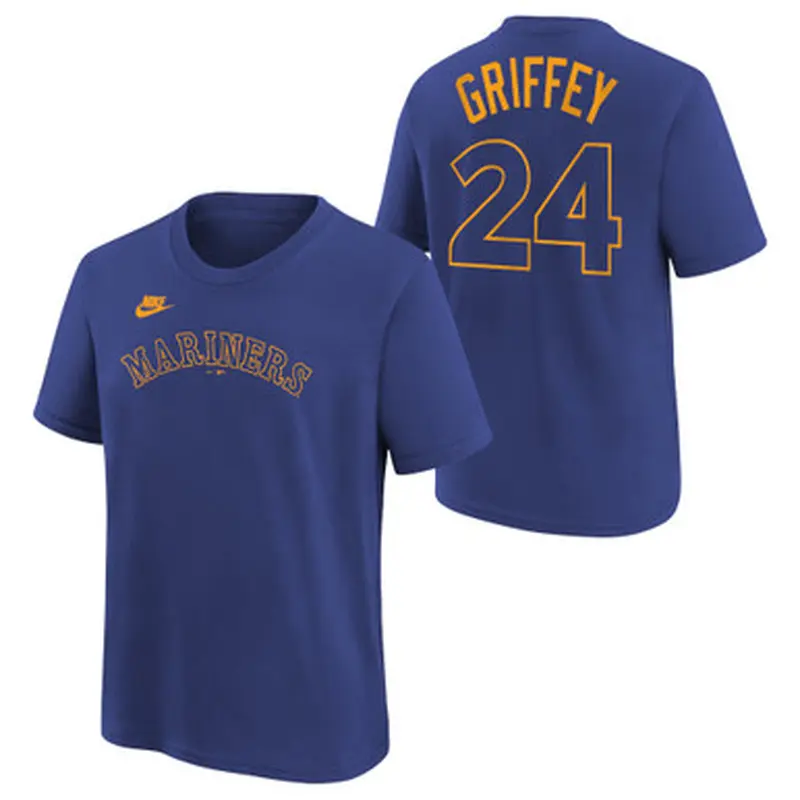 Youth Nike Ken Griffey Jr. Seattle Mariners Royal Name & Number T-Shirt Size L
