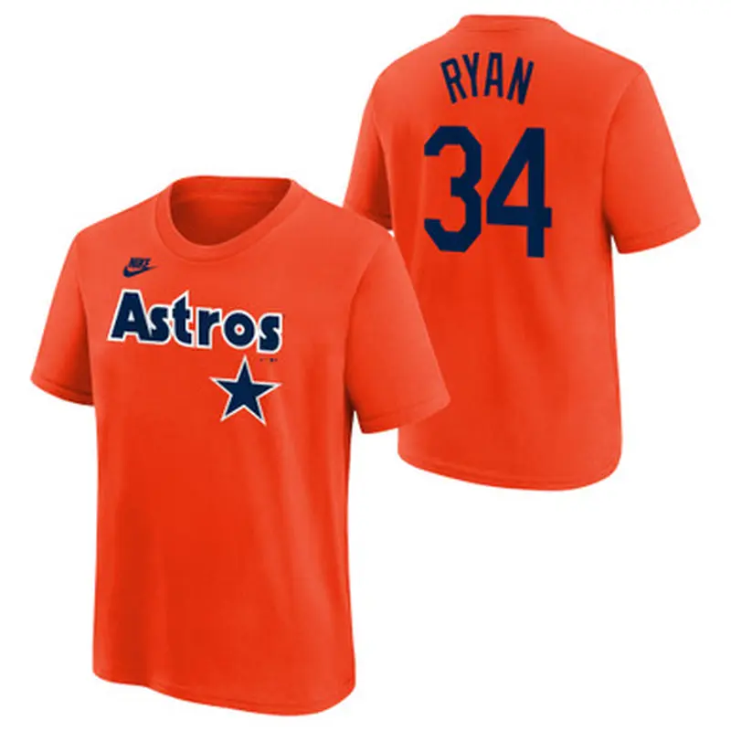Youth Nike Nolan Ryan Houston Astros Orange Name & Number T-Shirt Size L