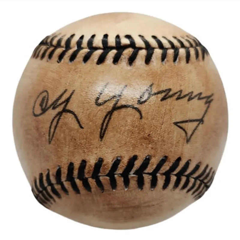 Cy Young HOF Replicas Reproduction Autographed 1910s Baseball (black lace) 