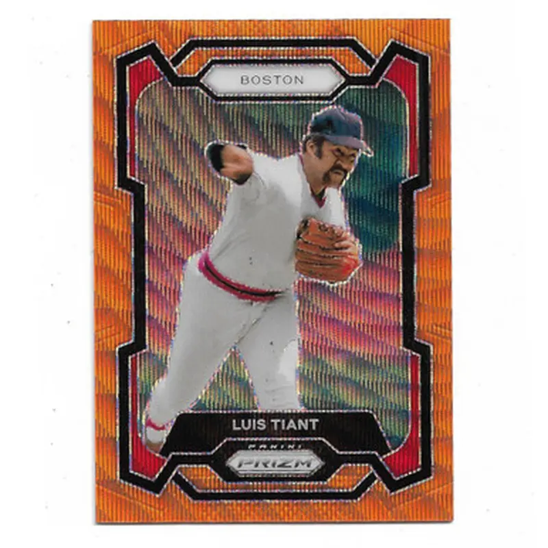 Luis Tiant 2024 Panini Prizm Orange Wave # 5 Ltd Ed of 49 