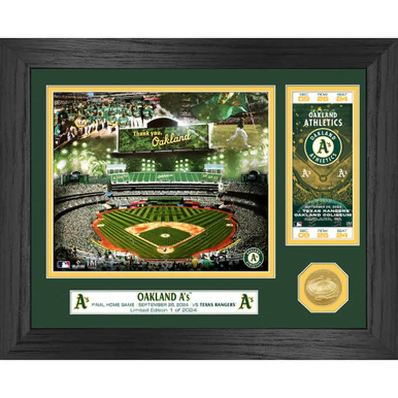 Highland Mint Oakland A's Final Home Game 13 x 16 Bronze Coin Photo Mint 
