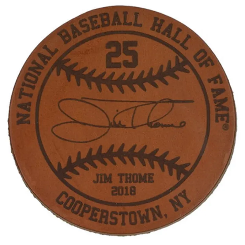 Jim Thome Baseball Hall of Fame 2018 Inductee Leather Engraved Coaster 