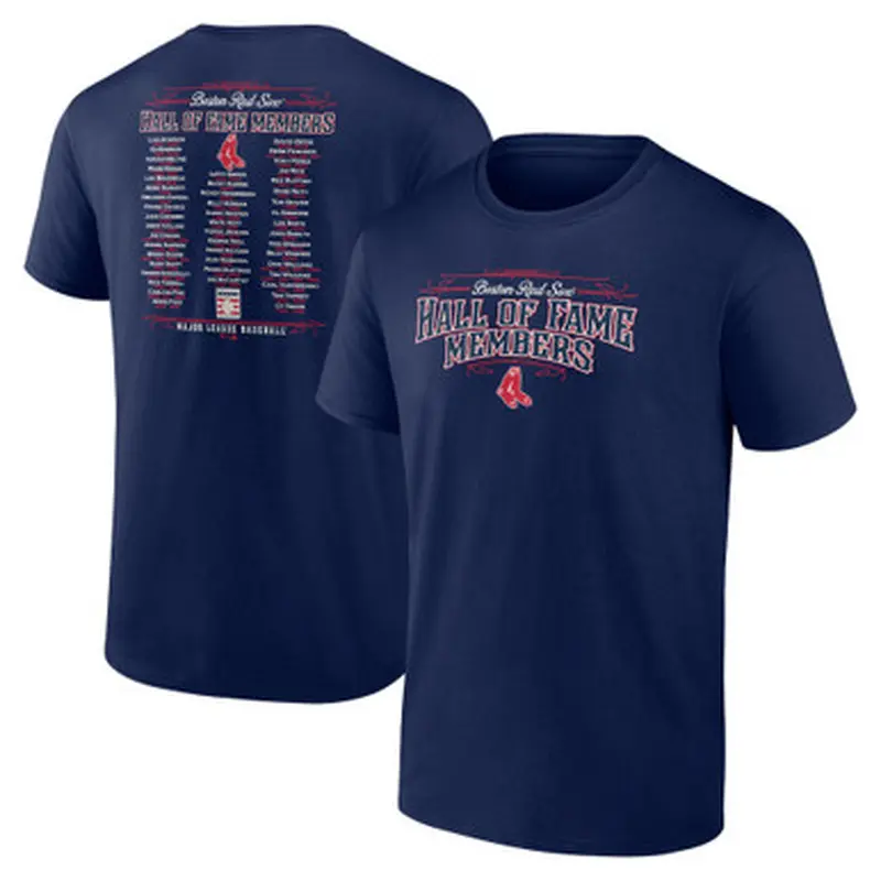 Mens Boston Red Sox Navy Hall of Famer Roster T-Shirt (2025) Size L