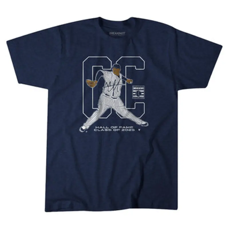 CC Sabathia Hall of Fame Inductee Class of 2025 Navy T-Shirt Size L