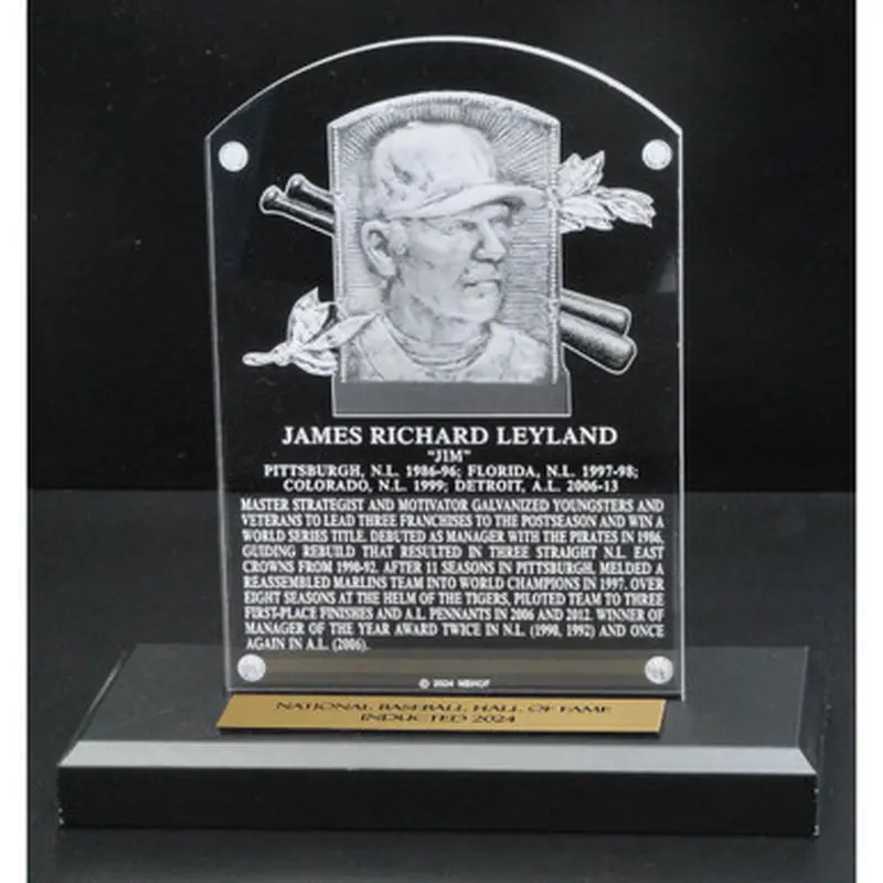 Jim Leyland Acrylic Replica Hall of Fame Plaque 