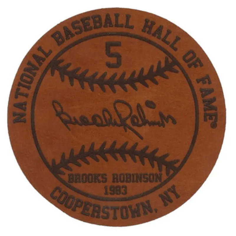 Brooks Robinson Baseball Hall of Fame 1983 Inductee Leather Engraved Coaster 