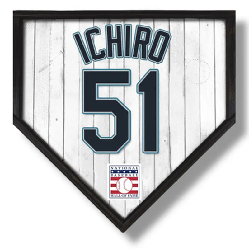 Ichiro Suzuki 10" x 10" MDF Wooden Jersey Home Plate 