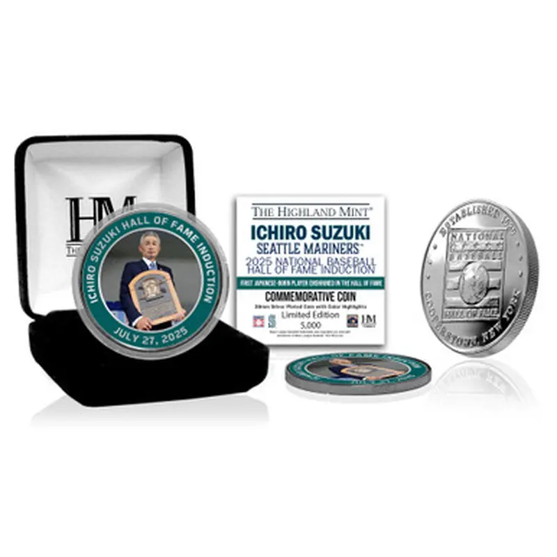 Ichiro Suzuki 2025 HOF Induction Day Color Silver Coin Ltd Ed of 5,000 