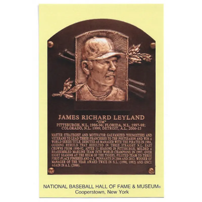 Jim Leyland Baseball Hall of Fame Plaque Postcard 