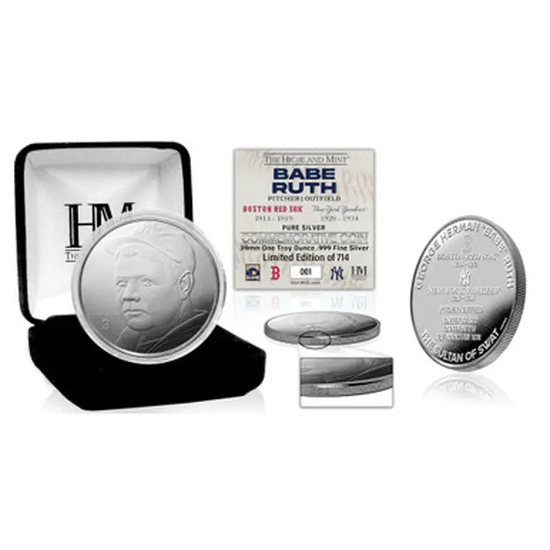 Babe Ruth The Legend .999 fine silver Coin Ltd Ed of 714 