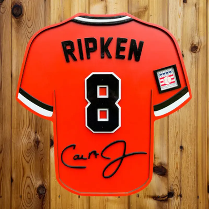 Cal Ripken Jr. 3D Signature Wood Jersey 19 x 18 Wall Sign (orange) 