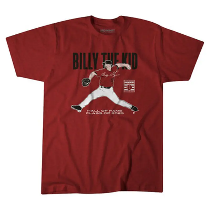 Billy Wagner Hall of Fame Inductee Class of 2025 Brick Red T-Shirt Size L