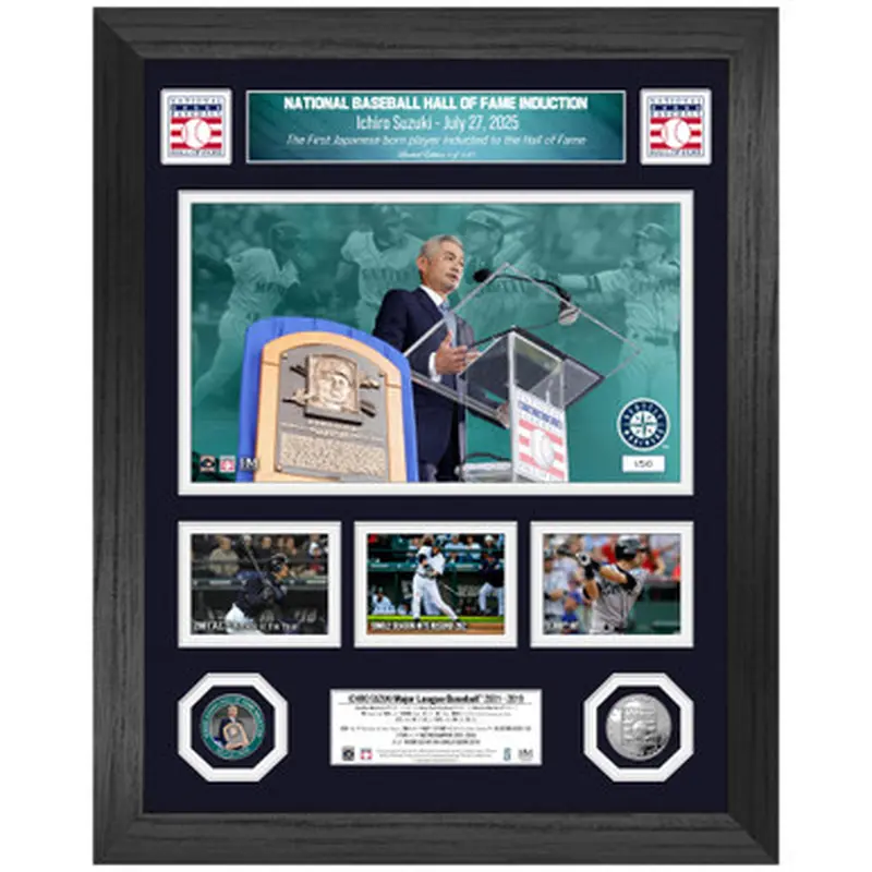Ichiro Suzuki 2025 HOF Induction Marquee Silver Coins 18 x22 Photomint Ltd Ed of 510 