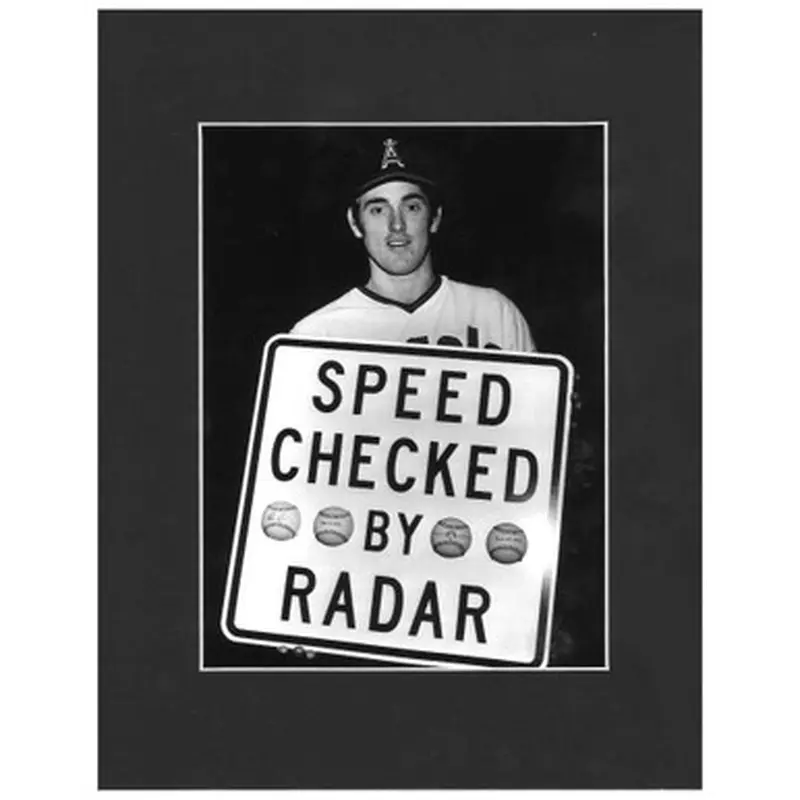 Matted 8x10 Photo  Nolan Ryan Speed Checked By Radar 