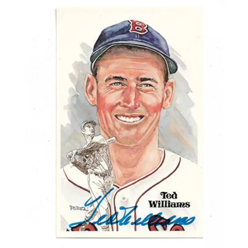 Ted Williams Autographed Perez-Steele HOF Series Postcard #104 (JSA-68) 