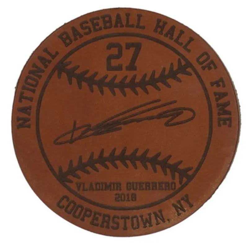 Vladimir Guerrero Baseball Hall of Fame 2018 Inductee Leather Engraved Coaster 