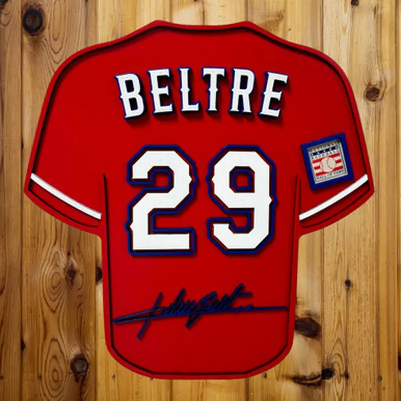 Adrian Beltr 3D Signature Wood Jersey 19 x 18 Wall Sign (red) 