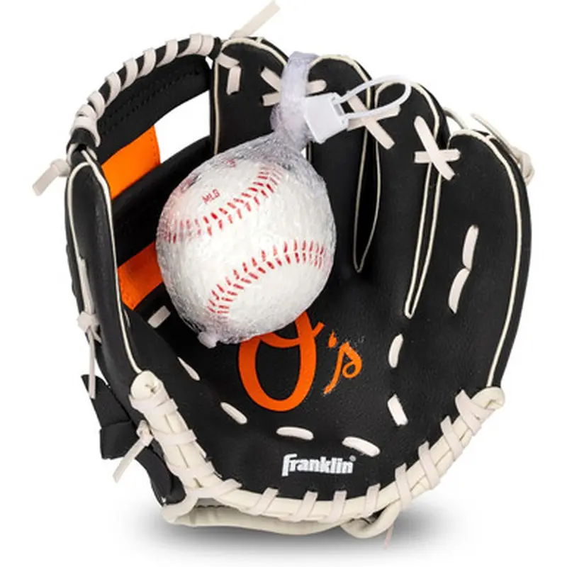 Franklin Baltimore Orioles 9.5" Team Logo Youth Glove and Ball Set (O's Logo) 