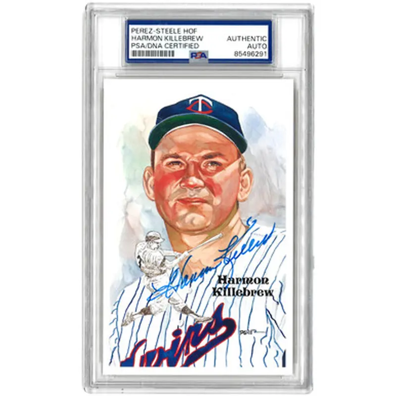 Harmon Killebrew Autographed Perez-Steele HOF Series Postcard # 188 (PSA-91) 