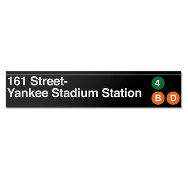 Yankee Stadium Full Size Official Metal Subway Sign 