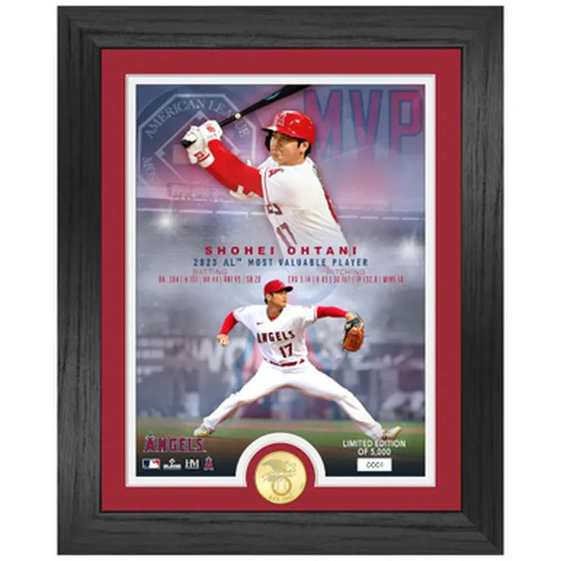 Highland Mint Shohei Ohtani 2023 AL MVP Commemorative 13 x 16 Bronze Coin Photo Mint 