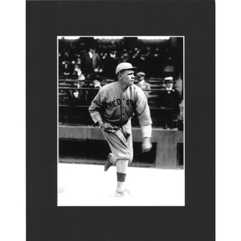 Matted 8x10 Photo- Babe Ruth Pitching 