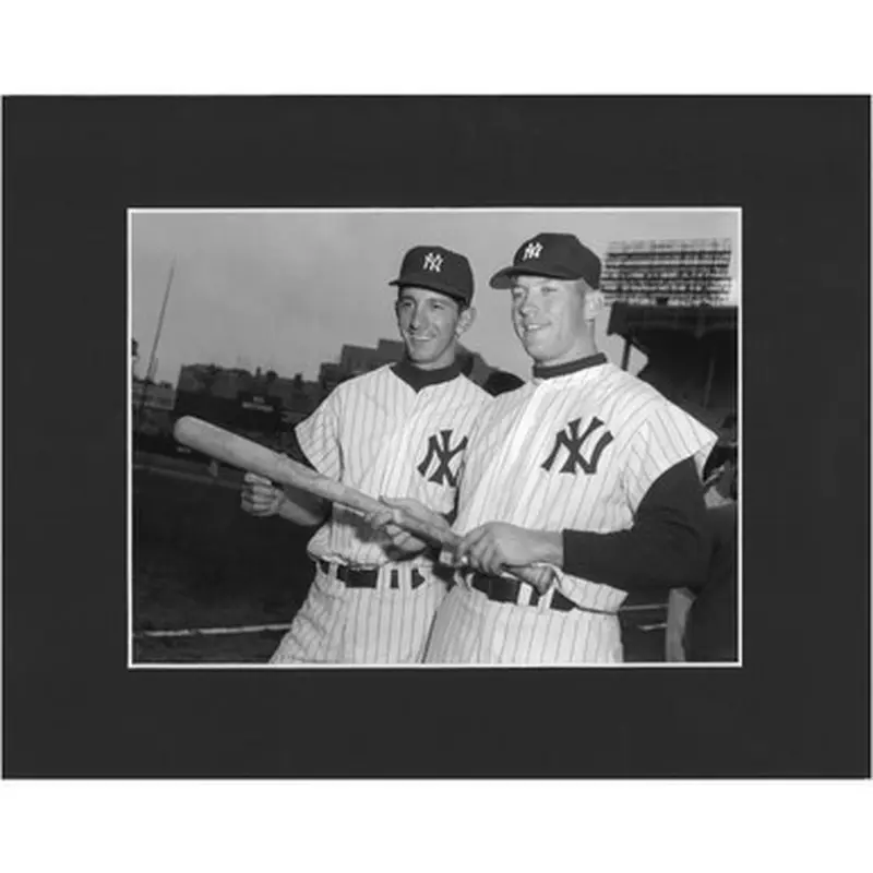 Matted 8x10 Photo- Mickey Mantle and Billy Martin 