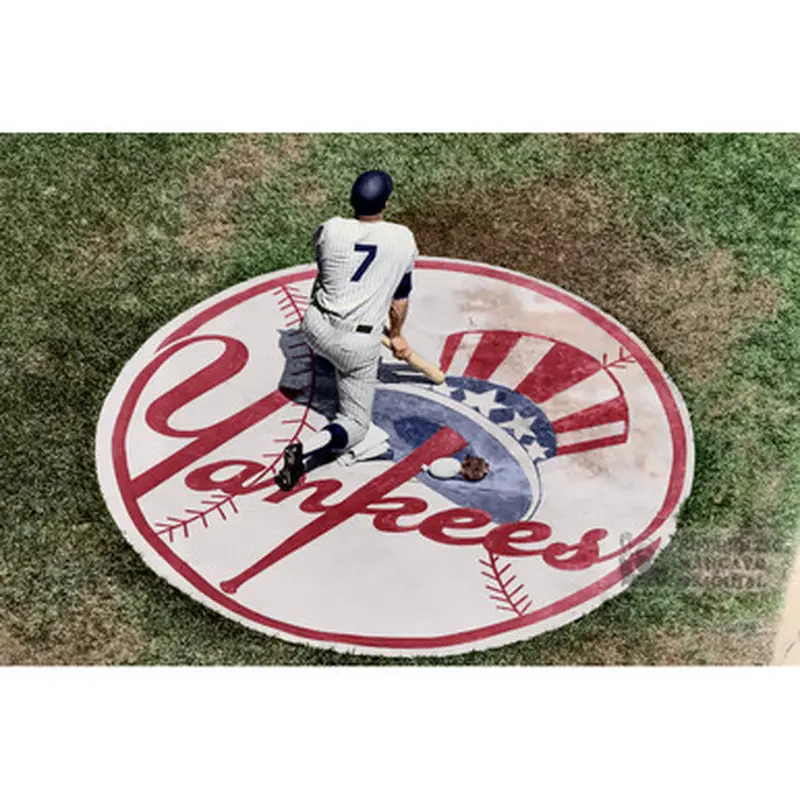 Mickey Mantle New York Yankees 1965 On Deck 8 x 12 Colorized Print 