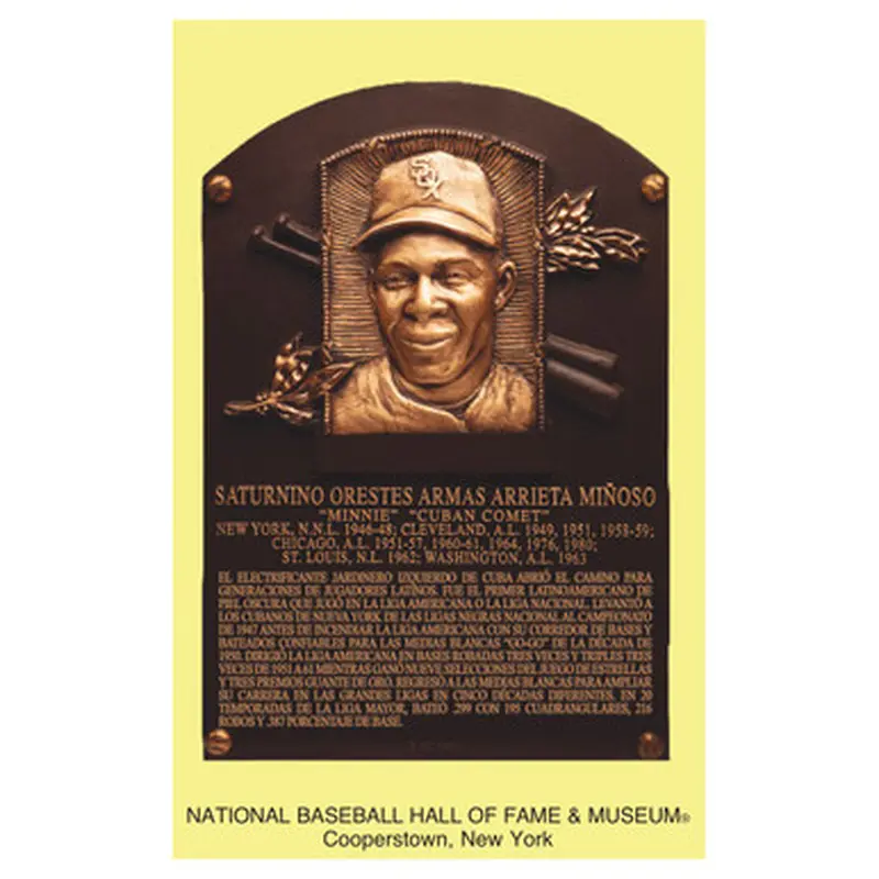 Minnie Mioso Baseball Hall of Fame Plaque Postcard (Spanish) 
