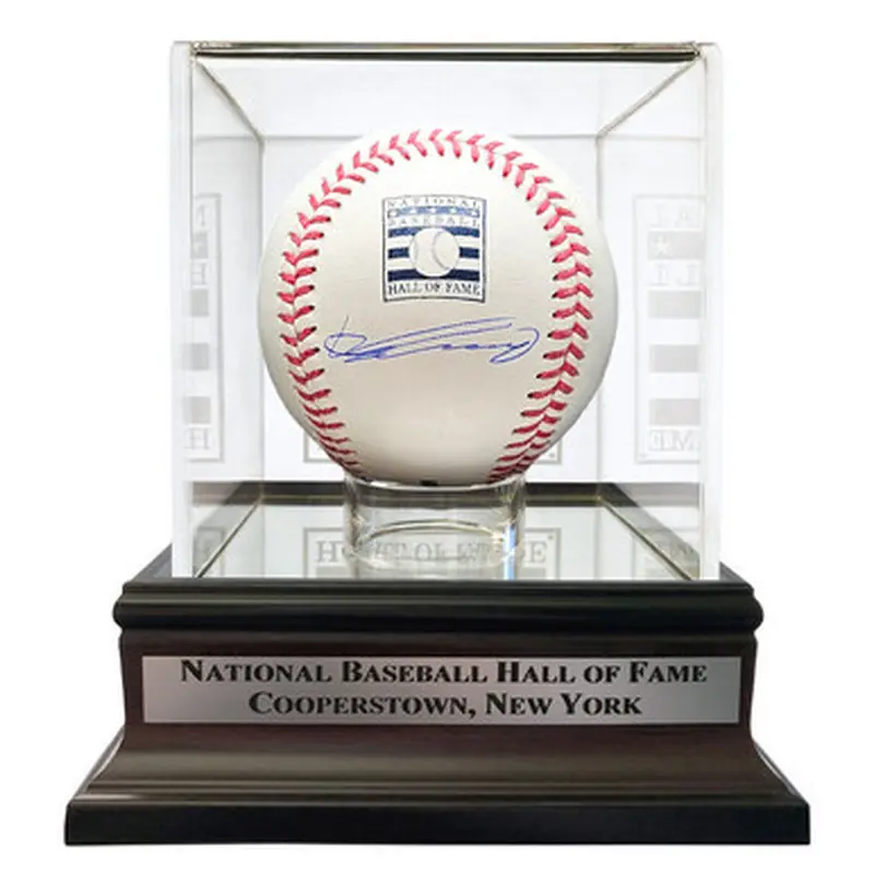 Vladimir Guerrero Autographed Hall of Fame Logo Baseball with HOF Case (Beckett) 