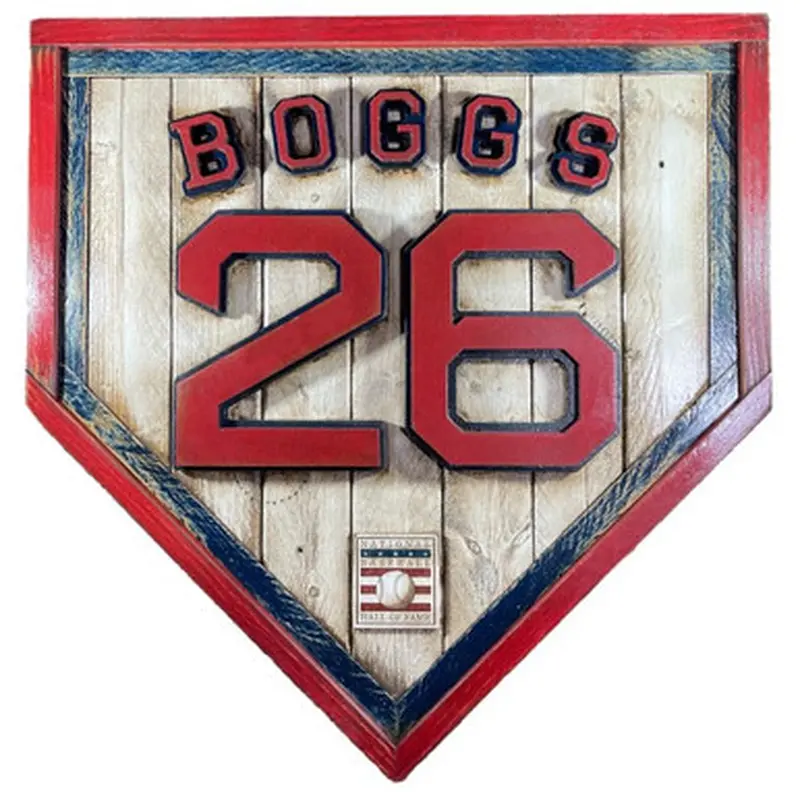 Wade Boggs Hall of Fame Vintage Distressed Wood 20 Inch Heritage Natural Home Plate 