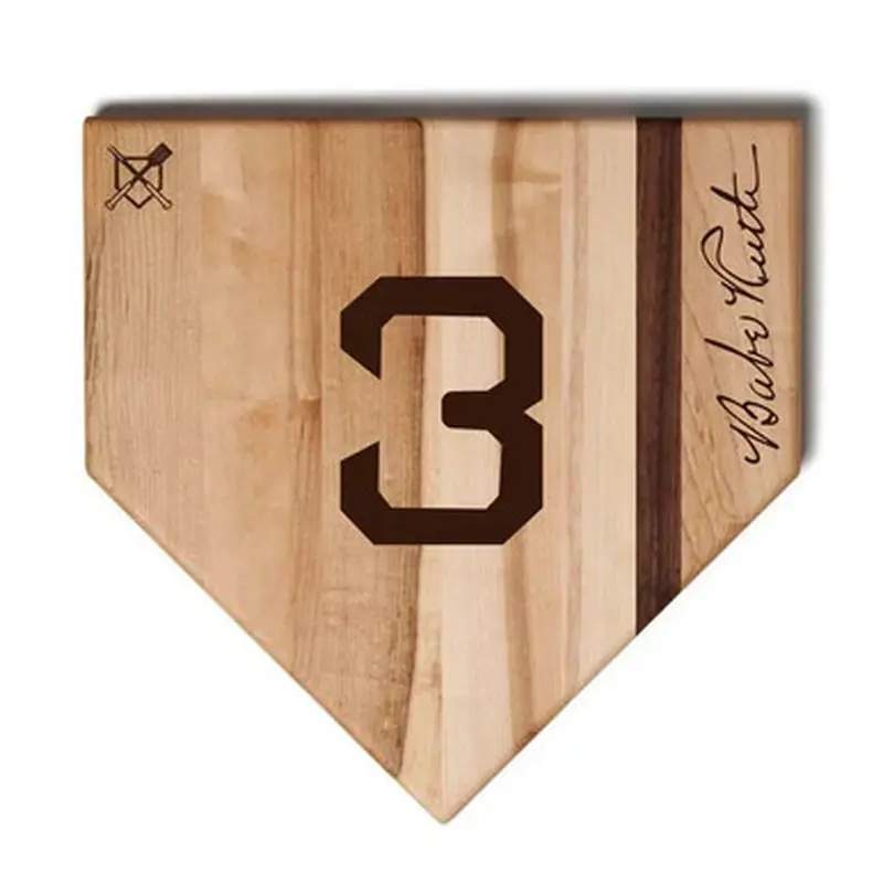 Babe Ruth Baseball BBQ 12" x 12" Logo Wood Cutting Board 