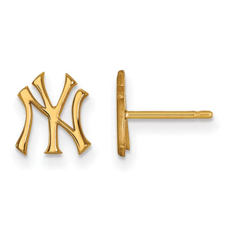 LogoArt New York Yankees 10k Gold Extra Small Post Logo Earrings 