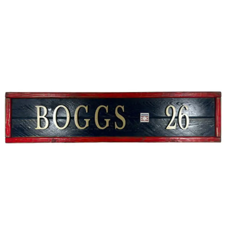 Wade Boggs Hall of Fame Distressed Wood 25 Inch Classic Name & Number Framed Sign 