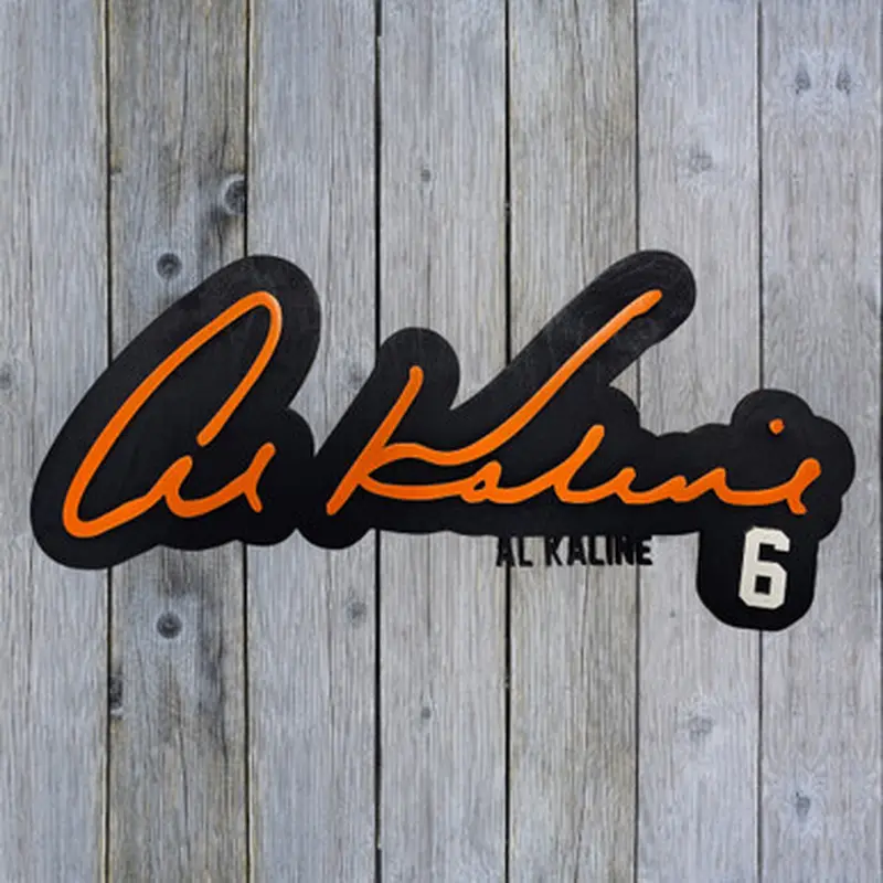 Al Kaline 3D Signature 20 x 6 Navy Wood Wall Sign with  Number 