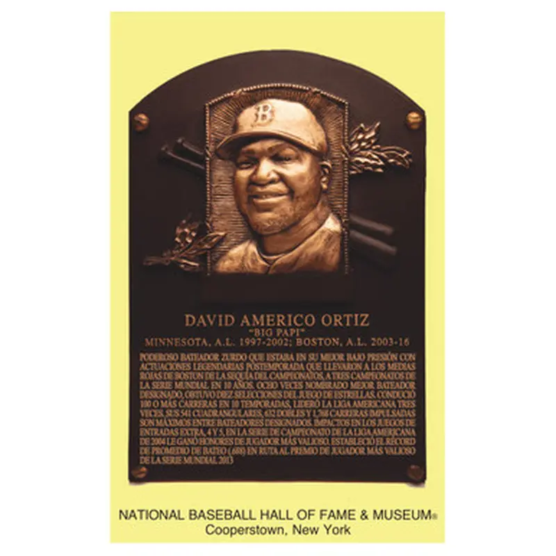 David Ortiz Baseball Hall of Fame Plaque Postcard (Spanish) 
