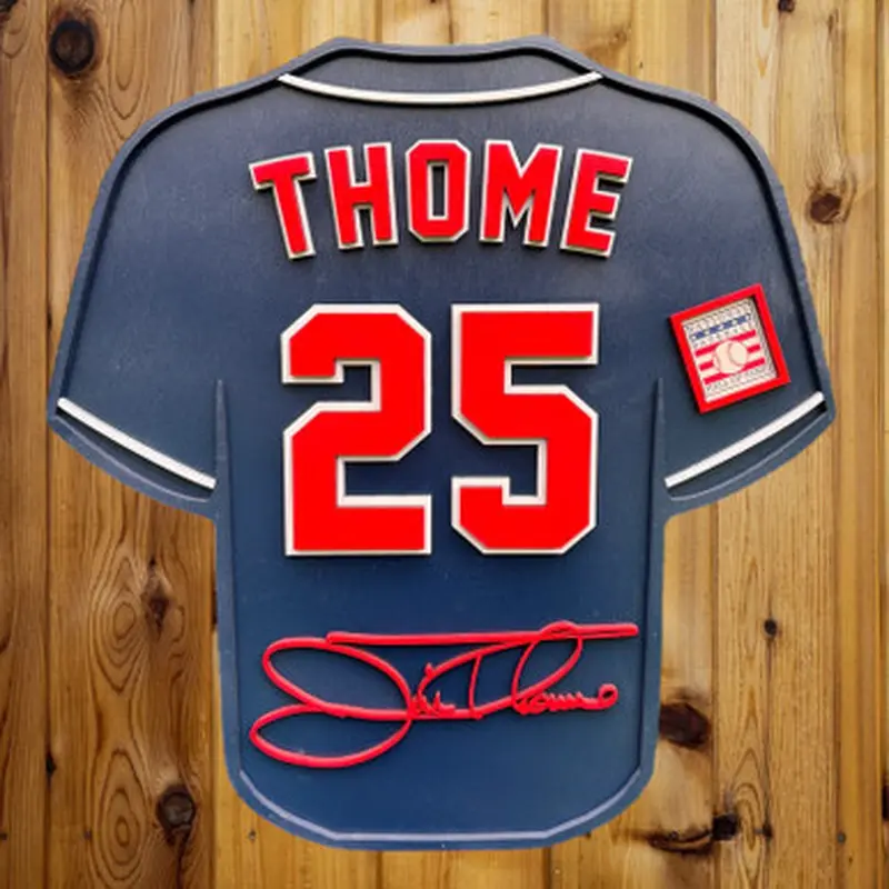 Jim Thome 3D Signature Wood Jersey 19 x 18 Wall Sign (blue) 