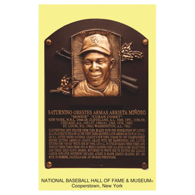 Minnie Mioso Baseball Hall of Fame Plaque Postcard 