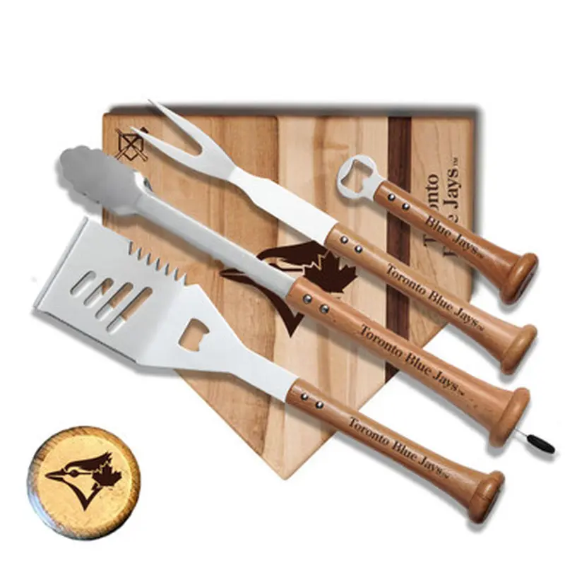 Toronto Blue Jays Baseball BBQ Grand Slam 12" x 12" Combo Grilling Set 
