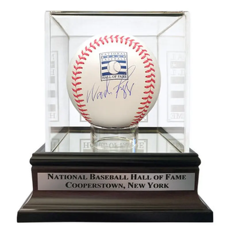 Wade Boggs Autographed Hall of Fame Logo Baseball with HOF Case (Beckett) 