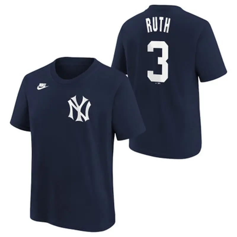 Youth Nike Babe Ruth New York Yankees Navy Name & Number T-Shirt 2024 Size L