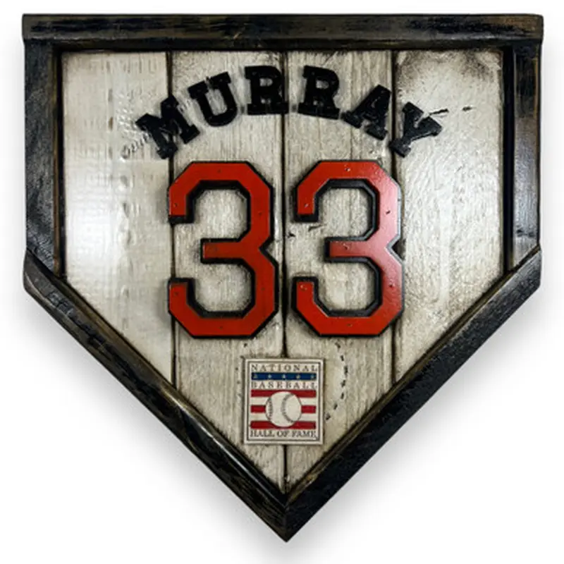 Eddie Murray Hall of Fame Vintage Distressed Wood 11 Inch Mini Legacy Home Plate 