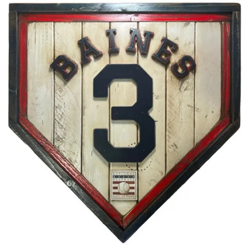 Harold Baines Hall of Fame Vintage Distressed Wood 20 Inch Heritage Home Plate 