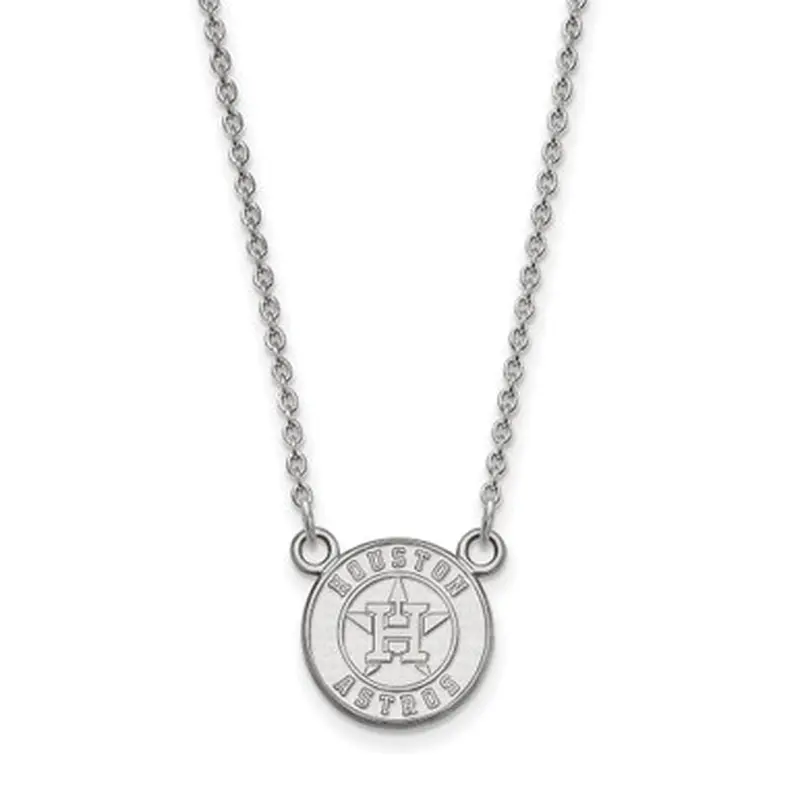 LogoArt Houston Astros 18 Inch Sterling Silver Necklace with Logo Pendant 