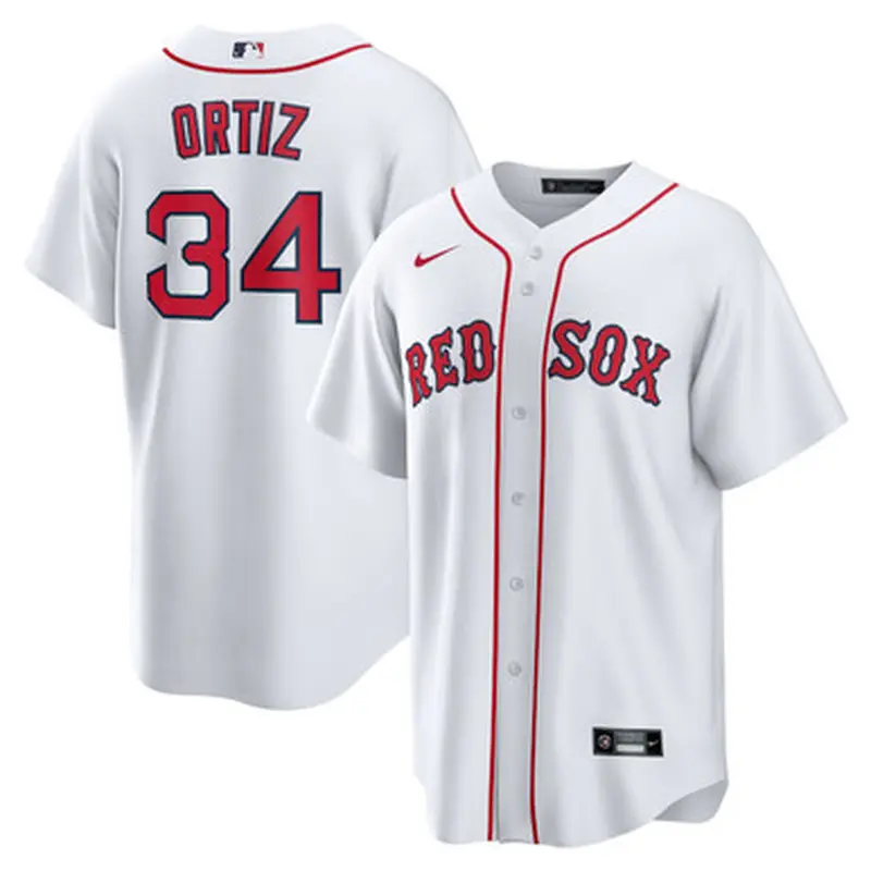 Mens Nike David Ortiz Boston Red Sox Cooperstown Collection White Home Jersey Size L