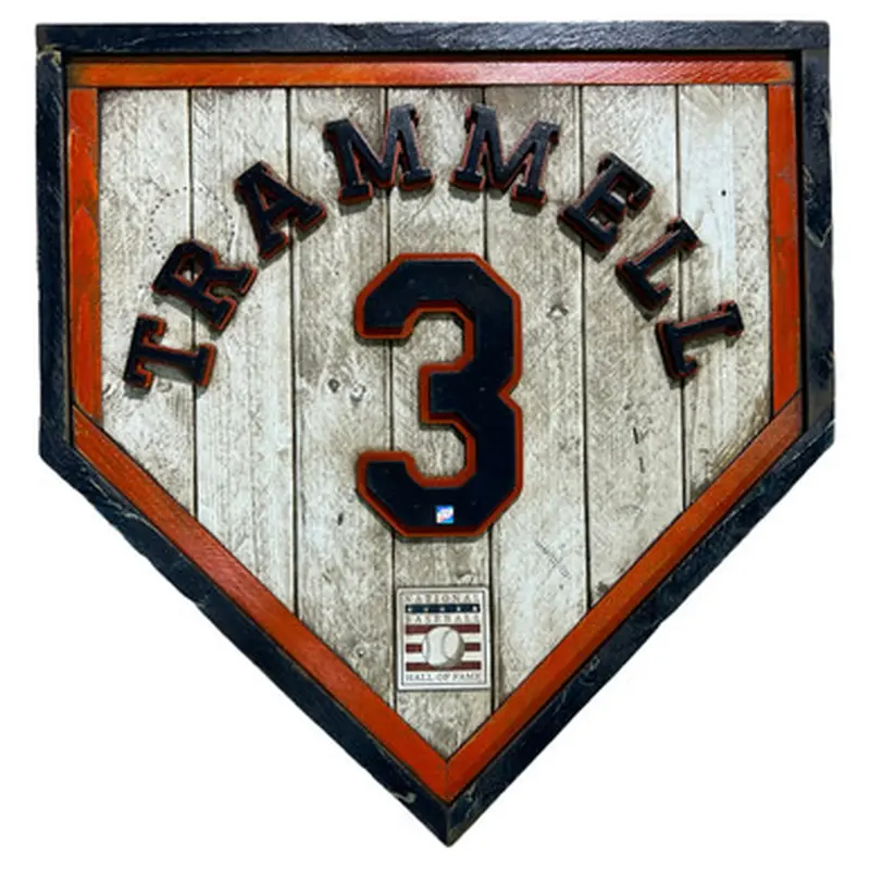 Alan Trammell Hall of Fame Vintage Distressed Wood 20 Inch Heritage Home Plate 