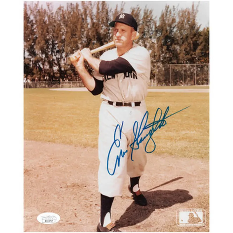 Enos Slaughter Autographed 8x10 Photograph - Yankees (JSA) 